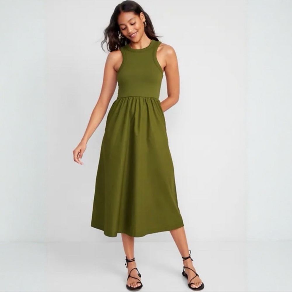 Old Navy Green Halter Sundress Midi